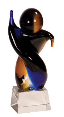 9 1/2" Twisted Body Art Glass