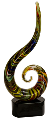 15 1/2" Color Swoop Art Glass