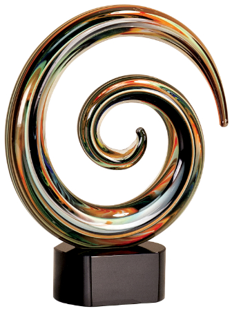 9 1/4" Swirl Art Glass