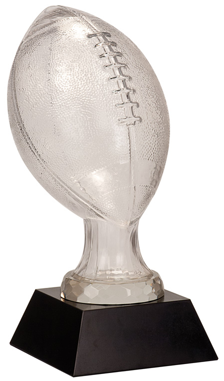 13 3/4" Glass Football with Black Marble Base