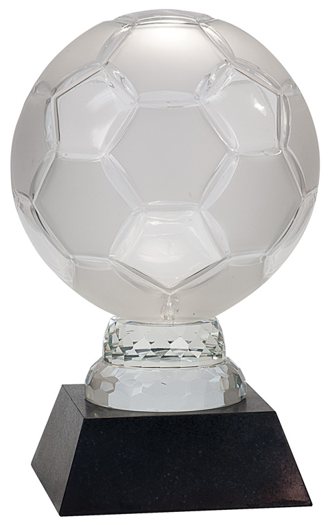 12" Glass Soccer Ball with Marble Base