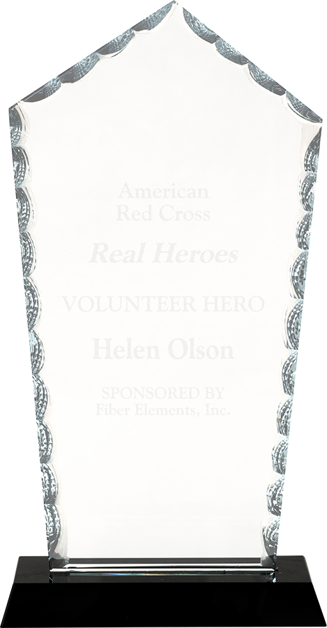 9 3/4" Diamond Facet Glass on Black Base