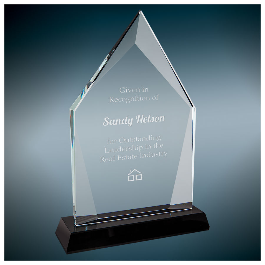 8 1/2" Diamond Halo Glass with Black Base