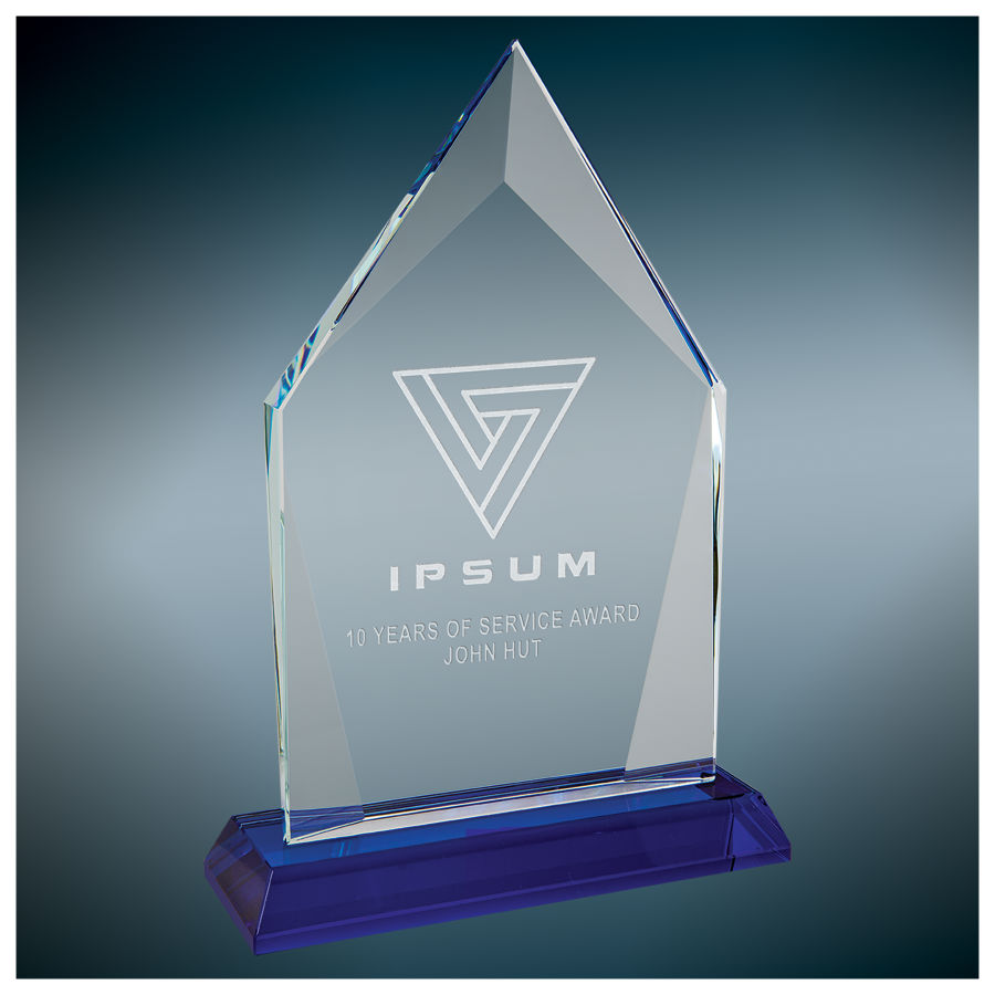 8 1/2" Diamond Halo Glass with Blue Base