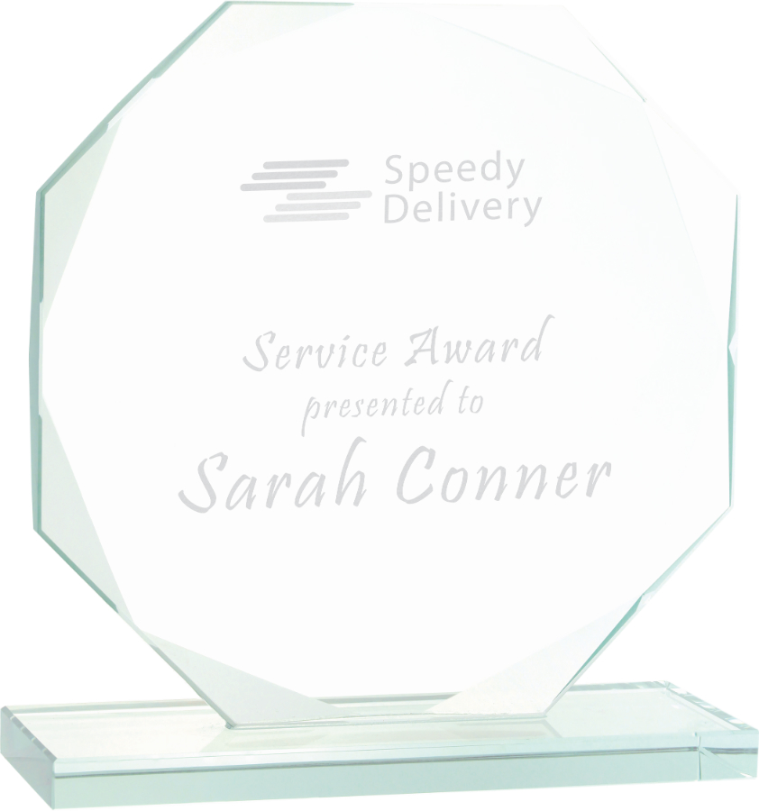 7 1/2" Octagon Jade Glass Award