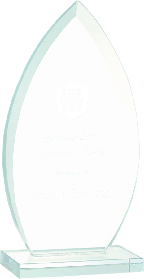 7" Oval Jade Glass Award
