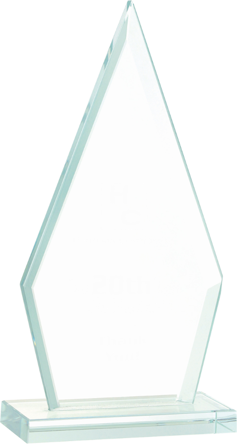 6 3/4" Triangle Jade Glass Award