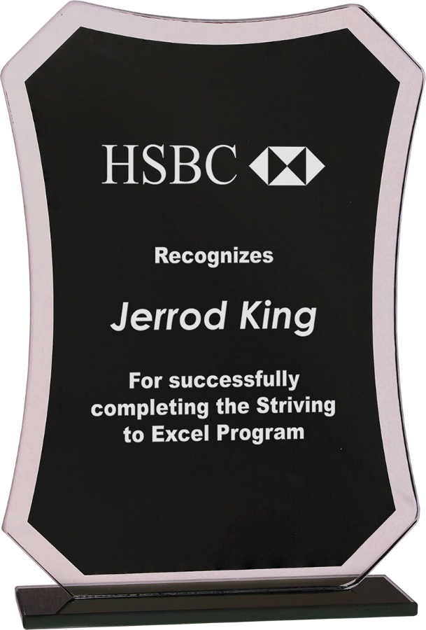 7 1/4" Black Rectangle Reflection Glass Award