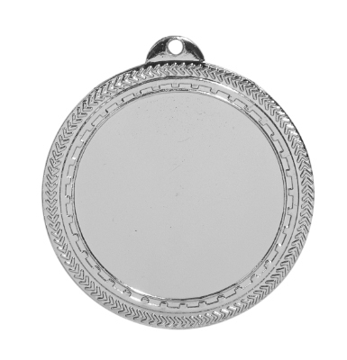 2" Bright Silver 1 1/2" Insert Holder Laserable BriteLazer Medal