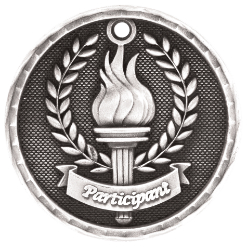 2" Antique Silver 3D Participant Medal