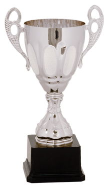 11" Silver Completed Metal Cup Trophy on Plastic Base