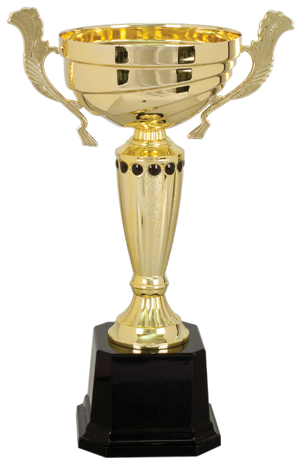 13" Gold Completed Metal Cup Trophy on Plastic Base