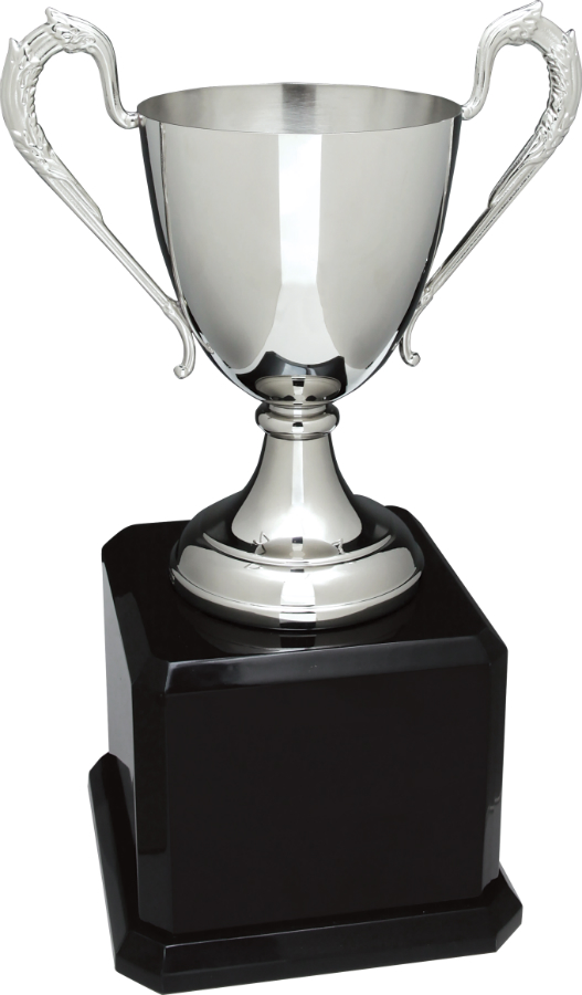15 1/2" Silver Swatkins Cup with Black Royal Piano Finish Base