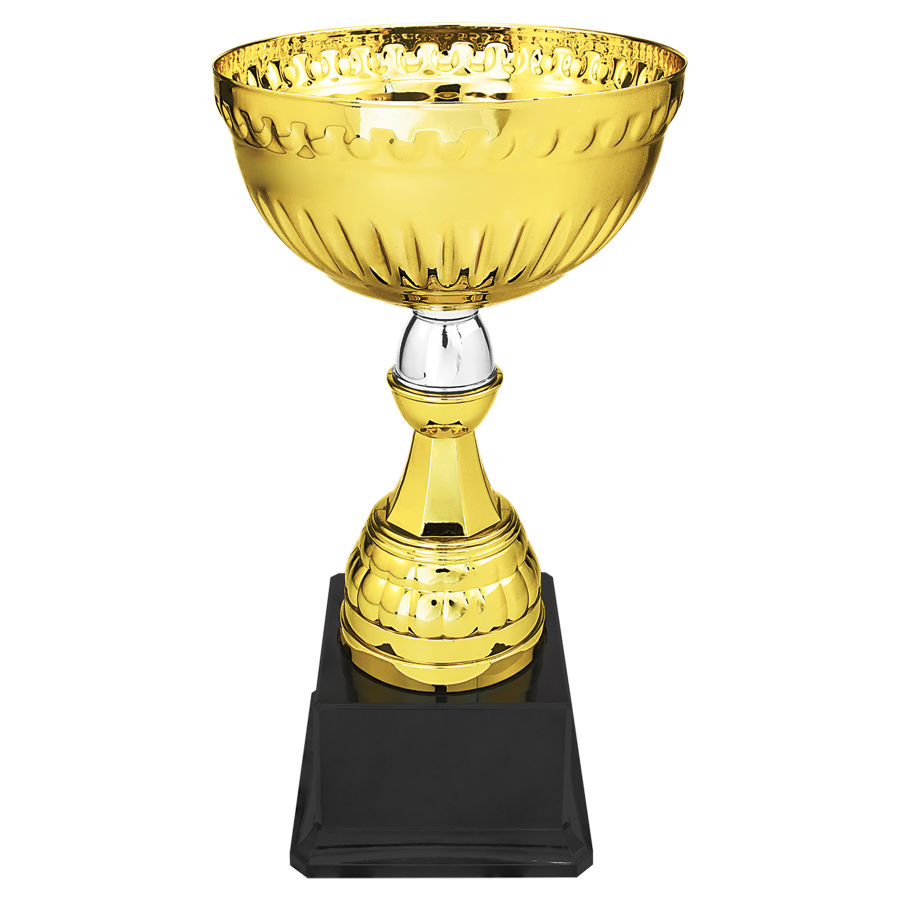 10 1/4" Gold & Silver Metal Cup with Plastic Stem and Base