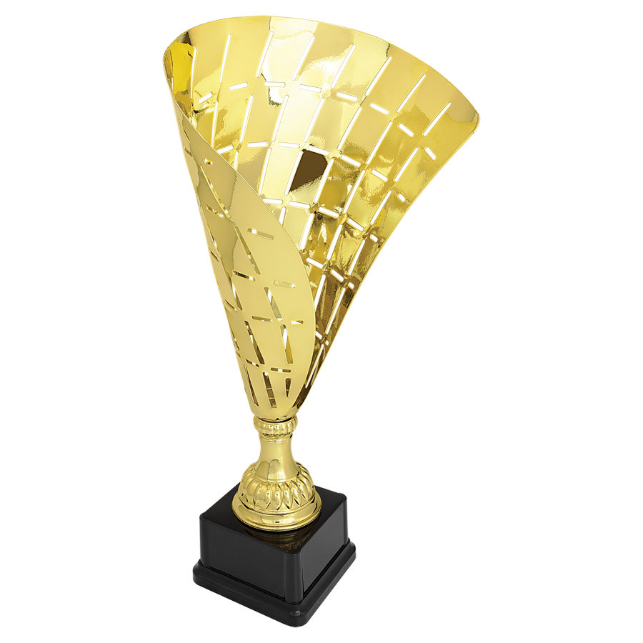 15 1/2" Gold Metal Flag Cup on Plastic Base