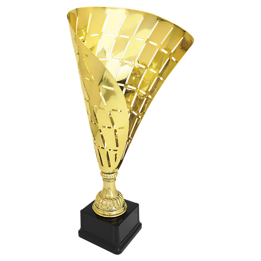 18" Gold Metal Flag Cup on Plastic Base