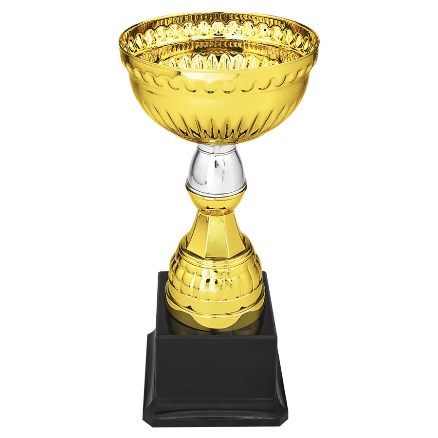 8" Gold & Silver Metal Cup with Plastic Stem and Base