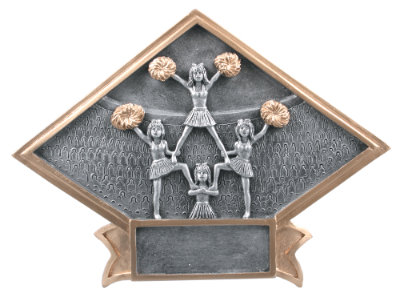 8 1/2" x 6" Cheer Diamond Plate Resin