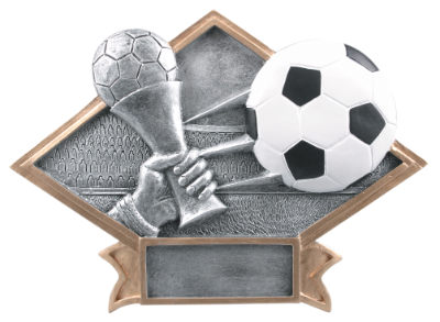 8 1/2" x 6" Soccer Diamond Plate Resin