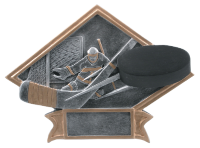 8 1/2" x 6" Hockey Diamond Plate Resin