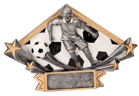 6 1/4" x 4 1/4" Female Soccer Diamond Star Resin