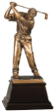 9 1/2" Bronze Male Golf Resin Award