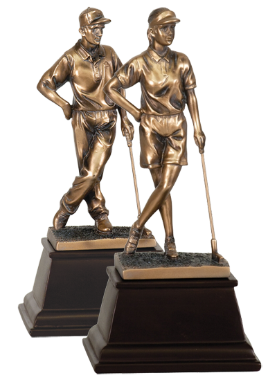13" Bronze Female Golf Resin Award