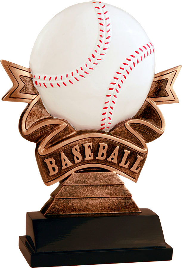7" Baseball Ribbon Resin