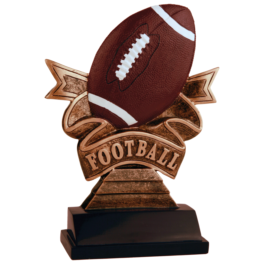 7" Football Ribbon Resin