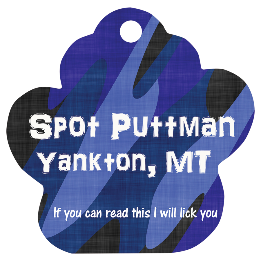 1" x 1" White Sublimatable Paw Print Pet Tag