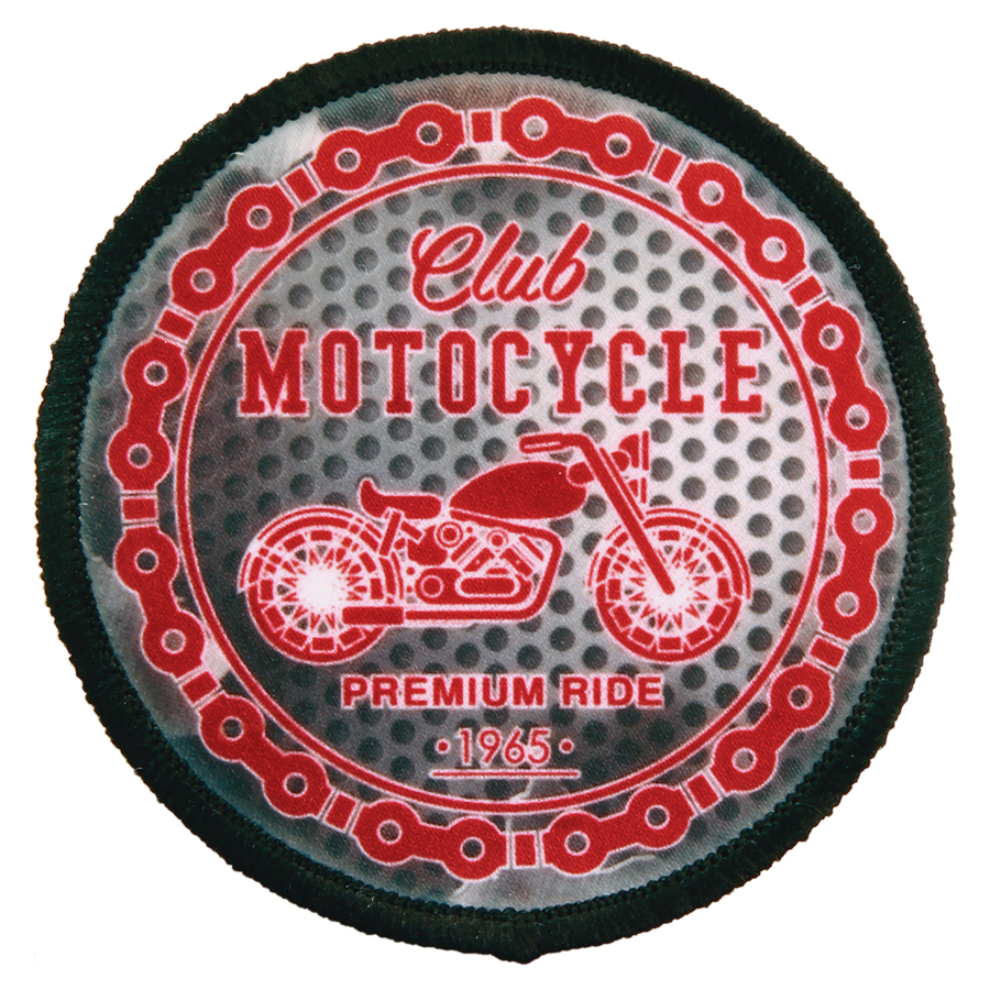 2 1/2" Round Sublimatable Patch with Adhesive & Black Border