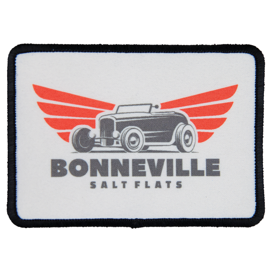 3 1/2" x 2 1/2" Rectangle Sublimatable Patch with Adhesive & Black Border