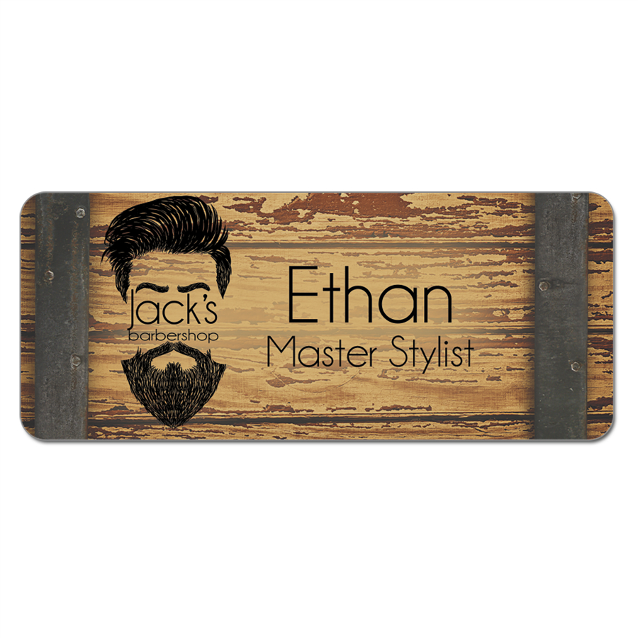 3" x 1.25" Matte White Unisub FRP Sublimatable Name Badge with Radius Corners