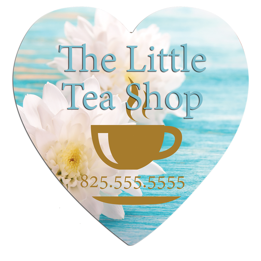 4" x 3.85" Gloss White Unisub Heart Hardboard Coaster w/ Cork Back