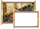 13.875" x 8.875" Unisub Natural Serving Tray with Sublimatable Insert