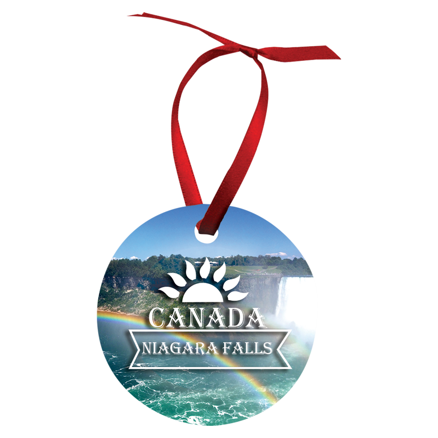 2.75" Gloss White Unisub Aluminum Round Ornament, 2-Sided