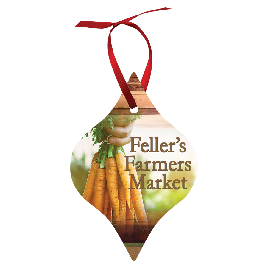 2.75" x 4" Gloss White Unisub Aluminum Tapered Ornament, 2-sided