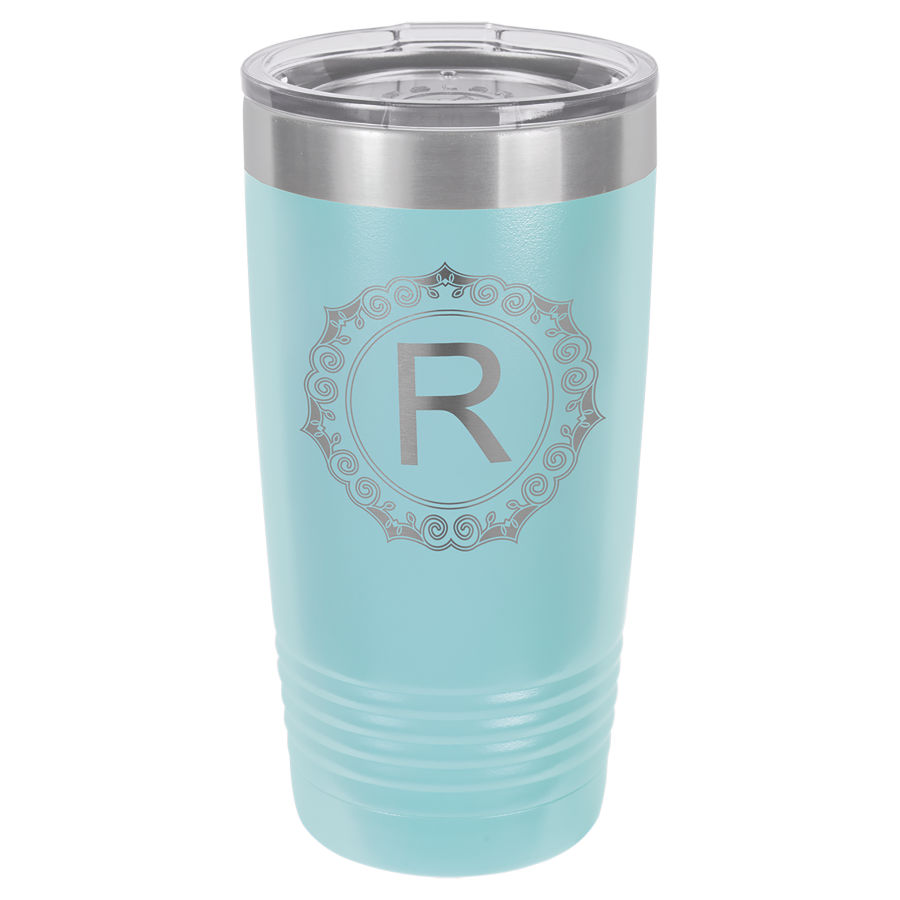 Polar Camel 20 oz. Light Blue Ringneck Vacuum Insulated Tumbler w/Clear Lid