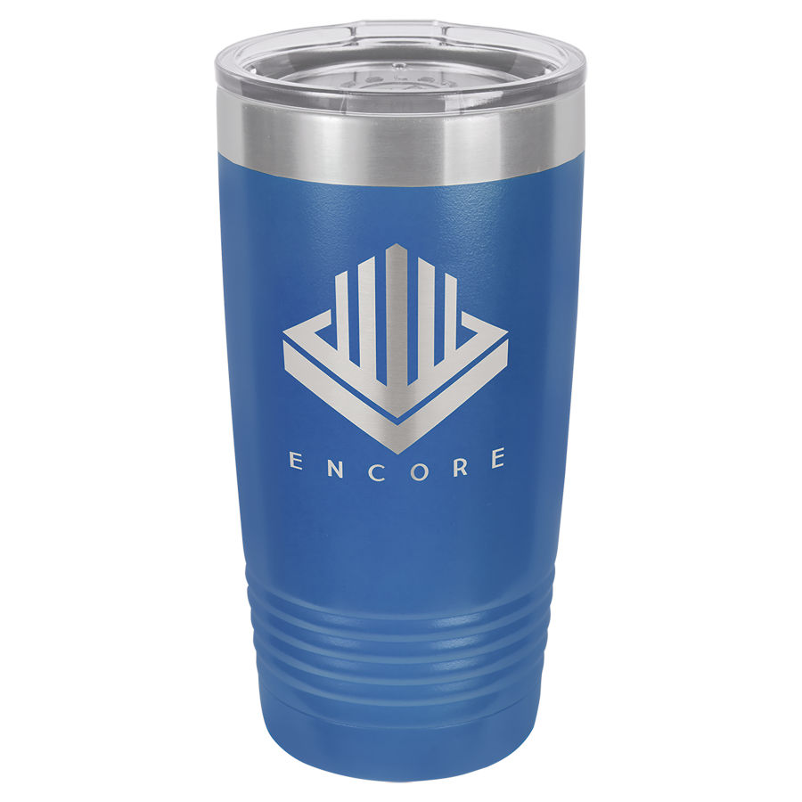 Polar Camel 20 oz. Royal Blue Ringneck Vacuum Insulated Tumbler w/Clear Lid