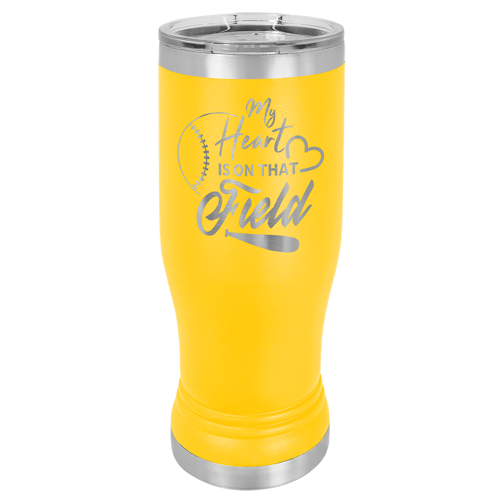 Yellow 14 oz. Polar Camel Pilsner w/Clear Lid