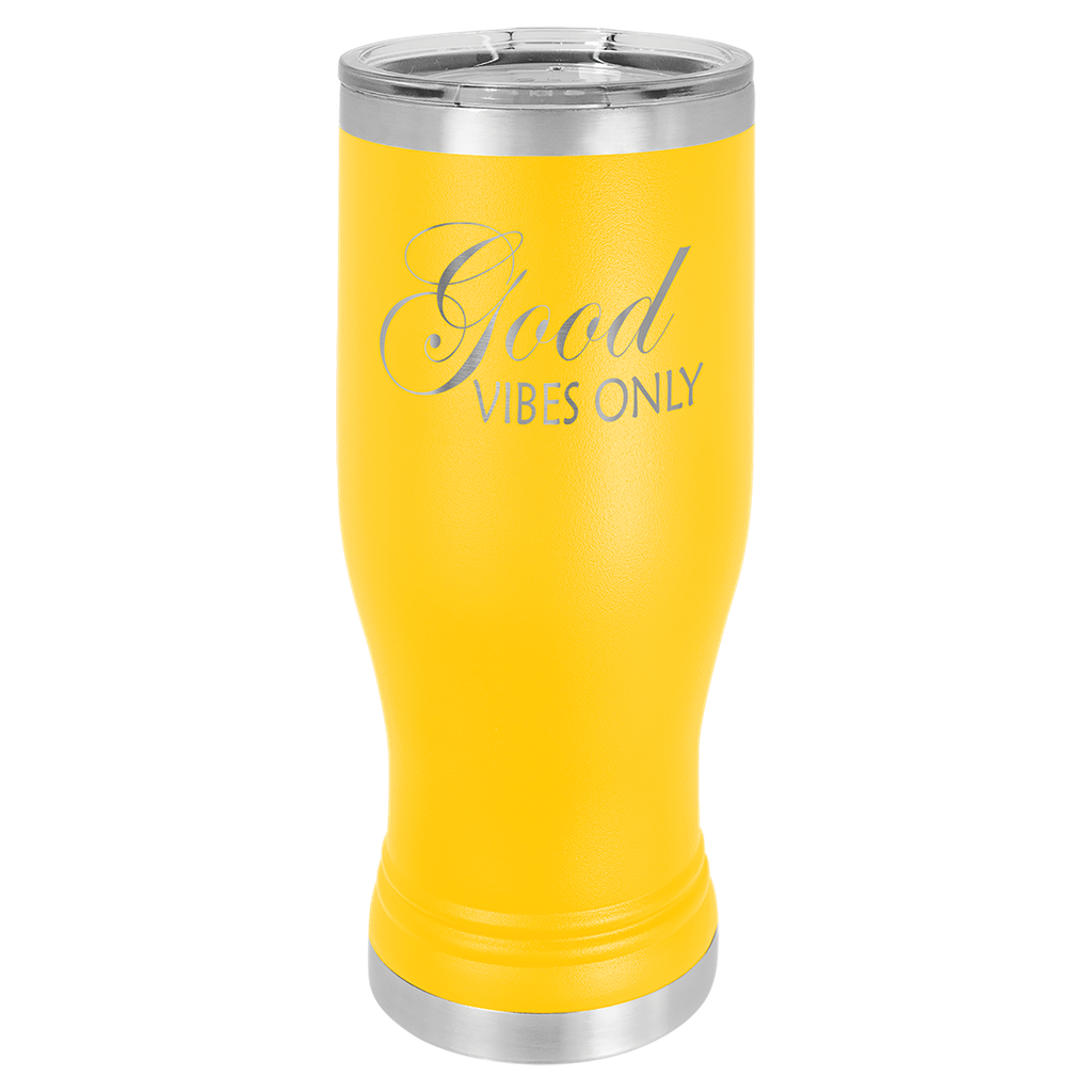 Yellow 20 oz. Polar Camel Pilsner w/Clear Lid