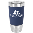 20 oz. Navy Blue/White Polar Camel Tumbler with Silicone Grip and Clear Lid