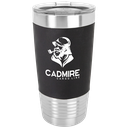 20 oz. Black/White Polar Camel Tumbler with Silicone Grip and Clear Lid