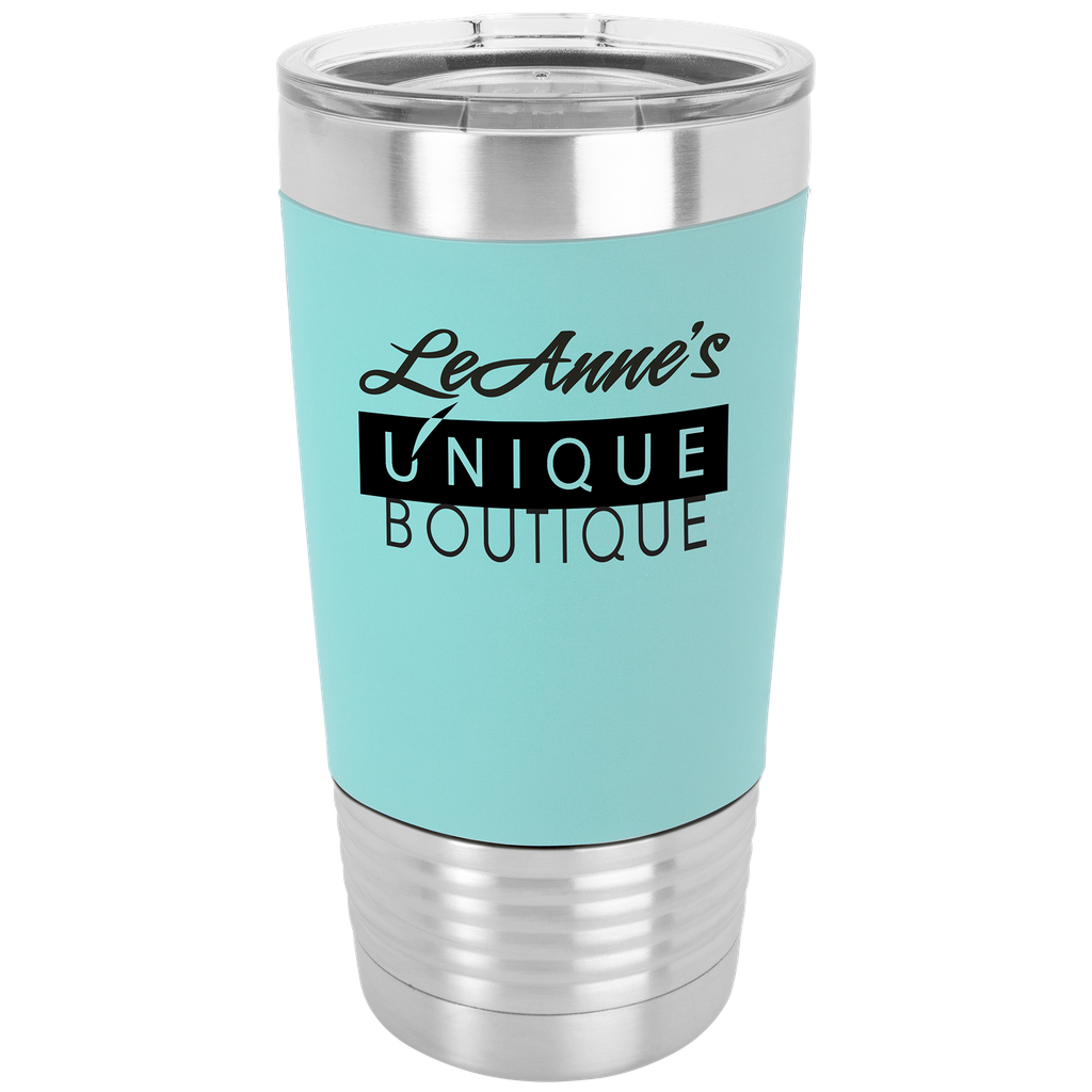 20 oz. Teal/Black Polar Camel Tumbler with Silicone Grip and Clear Lid