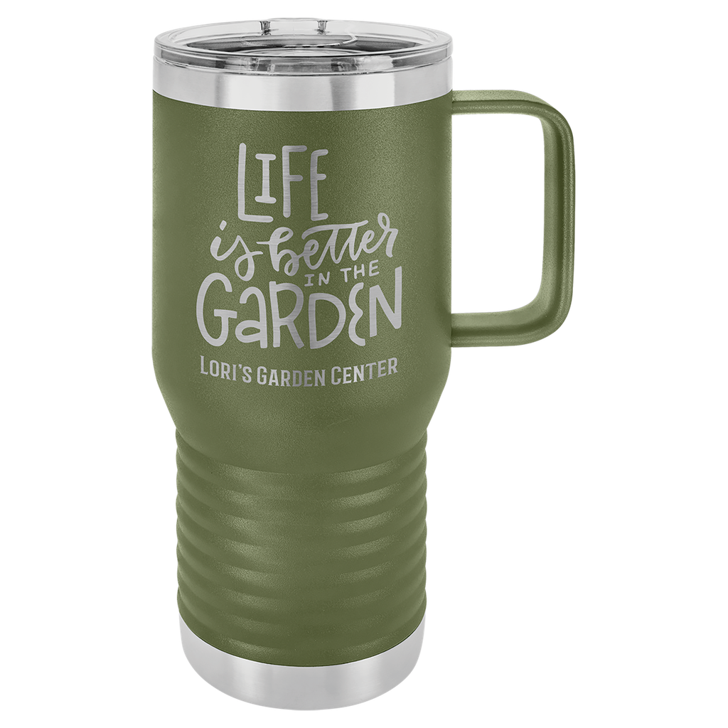 Polar Camel 20 oz. Olive Green Vacuum Insulated Travel Mug with Slider Lid