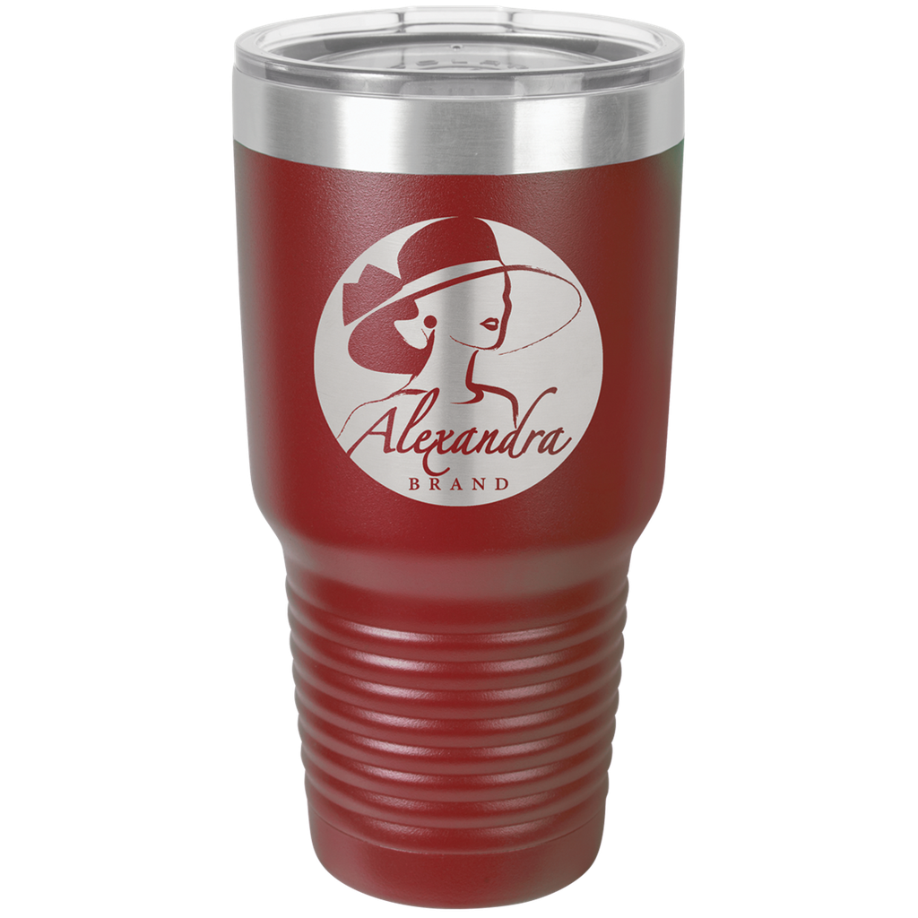 Polar Camel 30 oz. Maroon Ringneck Vacuum Insulated Tumbler w/Clear Lid