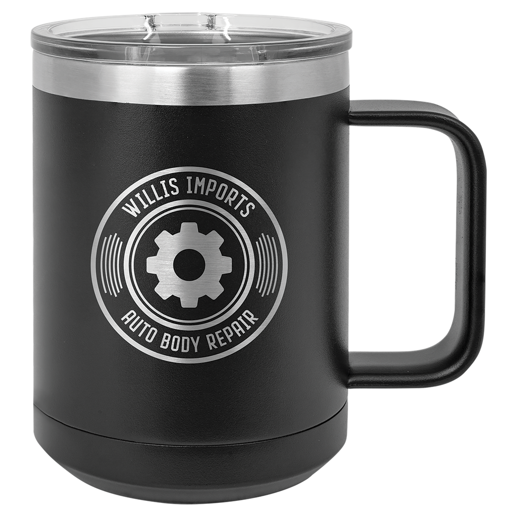 Polar Camel 15 oz. Black Vacuum Insulated Mug with Slider Lid