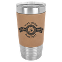 20 oz. Light Brown Laserable Leatherette Polar Camel Tumbler with Clear Lid