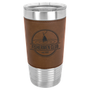 20 oz. Dark Brown Laserable Leatherette Polar Camel Tumbler with Clear Lid