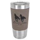 20 oz. Gray Laserable Leatherette Polar Camel Tumbler with Clear Lid